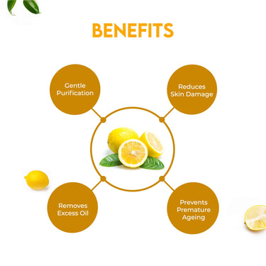 Jovees Herbal Lemon Face Wash with Lemon, Orange Peel & Kakadu Plum Extract | Removes Dirt, Impurities & Excess Oil | Reduces Dark Spot | Skin Brightening (120 ml)